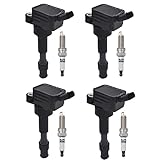 OYEAUTO Ignition Coil Pack Iridium Spark Plug Set of 4PCS 27300-2E601 UF816 Compatible with Hyundai