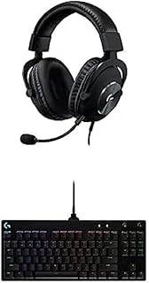 Logitech G Pro X Gaming Headset - Black & G PRO Mechanical Gaming Keyboard, Ultra Portable Tenkeyless Design, Detachable Micro USB Cable, 16.8 Million Color LIGHTSYNC RGB Backlit Keys