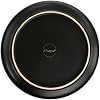 Elama Paul 6 Piece Stoneware Dinner Plate Set in Matt Black with Gold Rim
