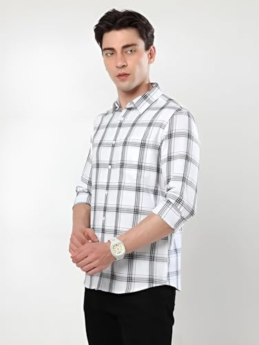 Image of GLORYBOYZ Men's Full Sleeve Checkered Casual Cotton Shirt S-2XL