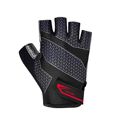 BOODUN Cycling Half Finger Gloves Colorful Anti-Slip Shock Absorbing Adults Outdoors Gloves Cycling Gloves for Outdoor Exercise Cycling Racing Skate Roller,Medium
