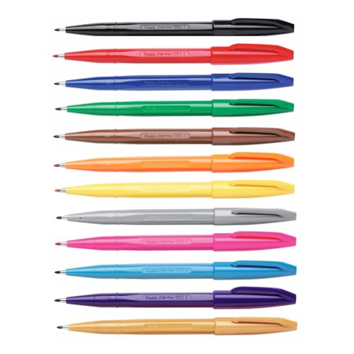 Pentel S520 Sign Pen, Fibre Tip Pen for Graphics and Illustrations, Black ink (Single Pen)