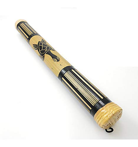 Bâton de Pluie 50cm en bambou motif Tortue. Rain stick.