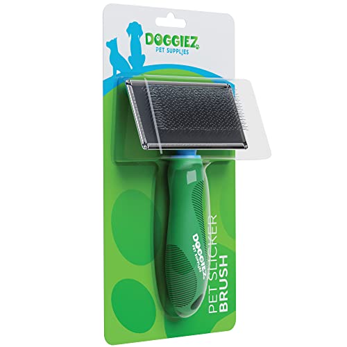 Doggiez Pet Supplies - Large Slicker Brush for Dogs & Cats - Grooming Dog Brush for Shedding Hair, Fur - Comb for Grooming Long Haired & Short Haired Dogs - Cat Brush - Goldendoodles Deshedding Tool - Thumbnail 6