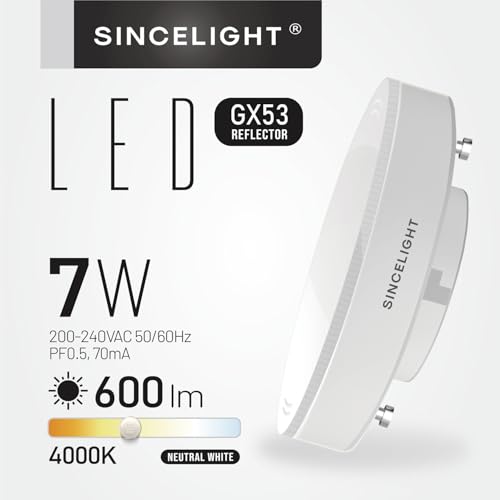 GX53 LED-Diffusor Reflektorlampe Sincelight 7W Neutralweiß 4000K