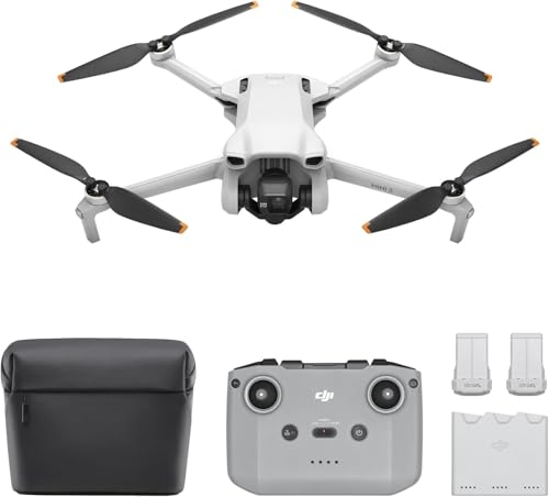 DJI Mini 3 Fly More Combo – Mini drone con fotocamera leggero e pieghevole con video in 4K HDR, autonomia di 38 minuti, Riprese verticali native e funzioni intelligenti