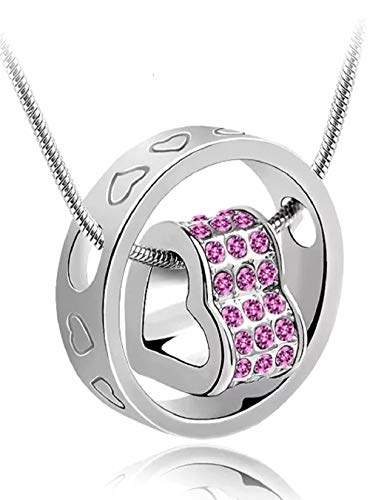 Colgante de corazón DENMOUS para mujer con gema pequeña B0C5JBN6