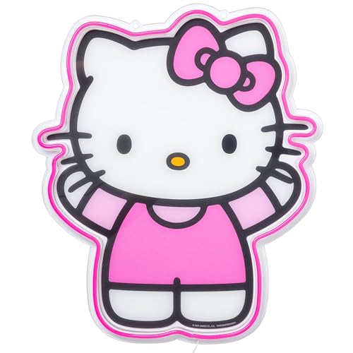 Image of Silver Buffalo Sanrio Hello Kitty LED Neon Light Die Cut Acrylic Wall Art, 16 inchx19 inch