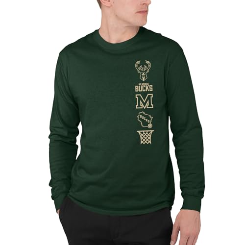 Camiseta de manga larga NBA Junk Food con logotipo apilado para hombre y mujer