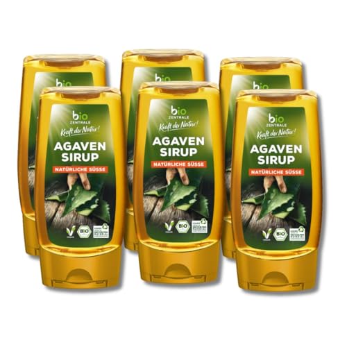 biozentrale Agavensirup | 6 x 350 g Bio Agavendicksaft | Idealer Agaven Sirup | Süßungsmittel und Ahornsirup Alternative | Agavennektar Ersatz