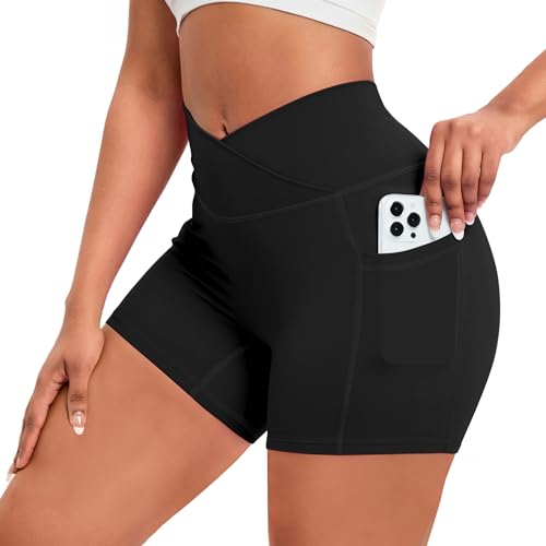 Vertvie V Cross Gym Shorts Damen Workout Shorts V Waist Hohe Taille Kurz...