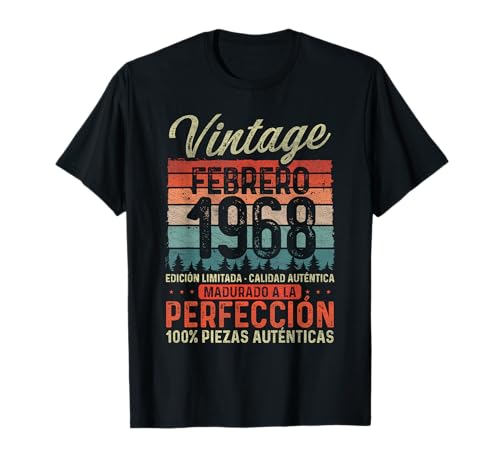 Febrero 1968 Vintage Regalo 55 Años Cumpleaños Hombre Camiseta