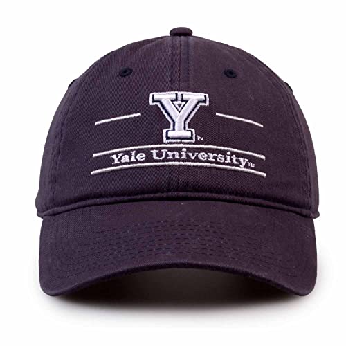 The Game NCAA Adult Bar Hat - Garment Washed Twill - Embroidered Design - Elevate Your Style and Show Your Team Spirit (Yale Bulldogs - Navy, Adjustable)