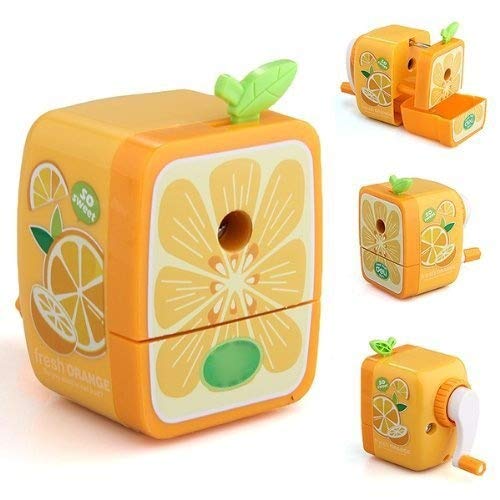 RUIIO Sacapuntas manual para estudiantes (patrón naranja) Cover