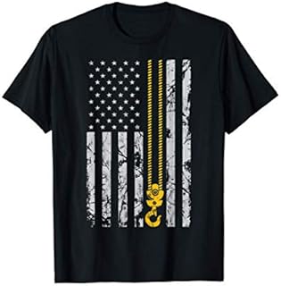 Lifting Hook Thin American Flag Crane Operator gift T-Shirt