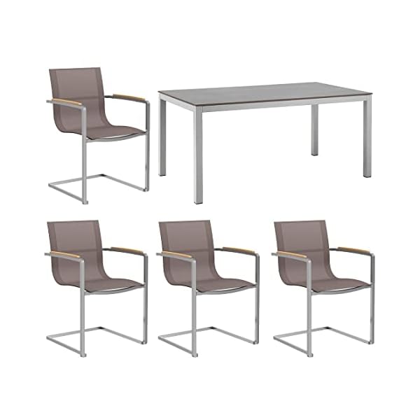 OUTLIV. Rimini Gartenmöbelset 5-teilig Taupe/Zement