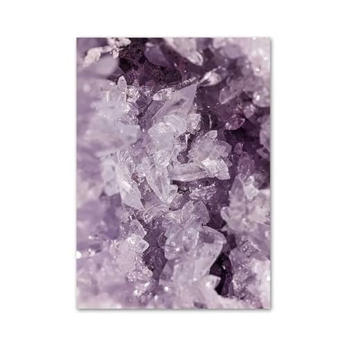 Peinture sur toile violette dahlia d'art mural moderne affiche nordique 50x70