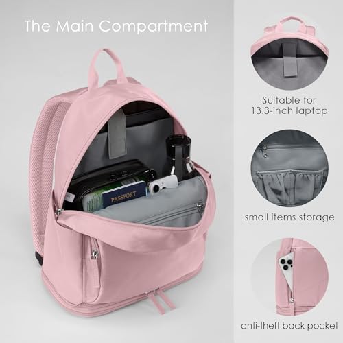 Image of Uselike Gym Backpack for Women Men, Lightweight Gym Bag with Shoe Compartment, Waterproof Workout Backpack with Wet Pocket