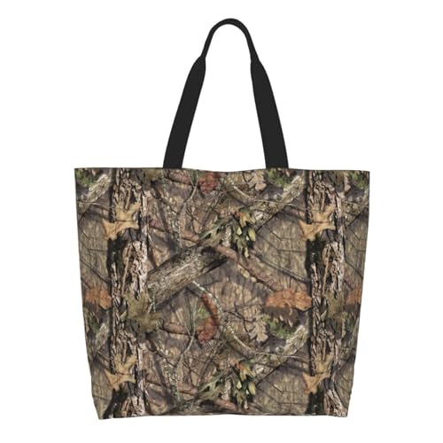 LUVOADALA Camo Camouflage Hunting Forest Large Tote Bag Simple Casual Portable Shoulder Bags Reusable Grocery Handbag For Women Beach Gym Travel Shopping Work Dance Gifts