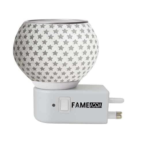 Image of Glass Kapoor Dani Electrical Camphor for Home /Kapurdani Light Lamp /Multi Functional Essential Oil Diffuser /Camphor Burner Diffuser for Puja Essentials Machine with On /Off Switch for Heating