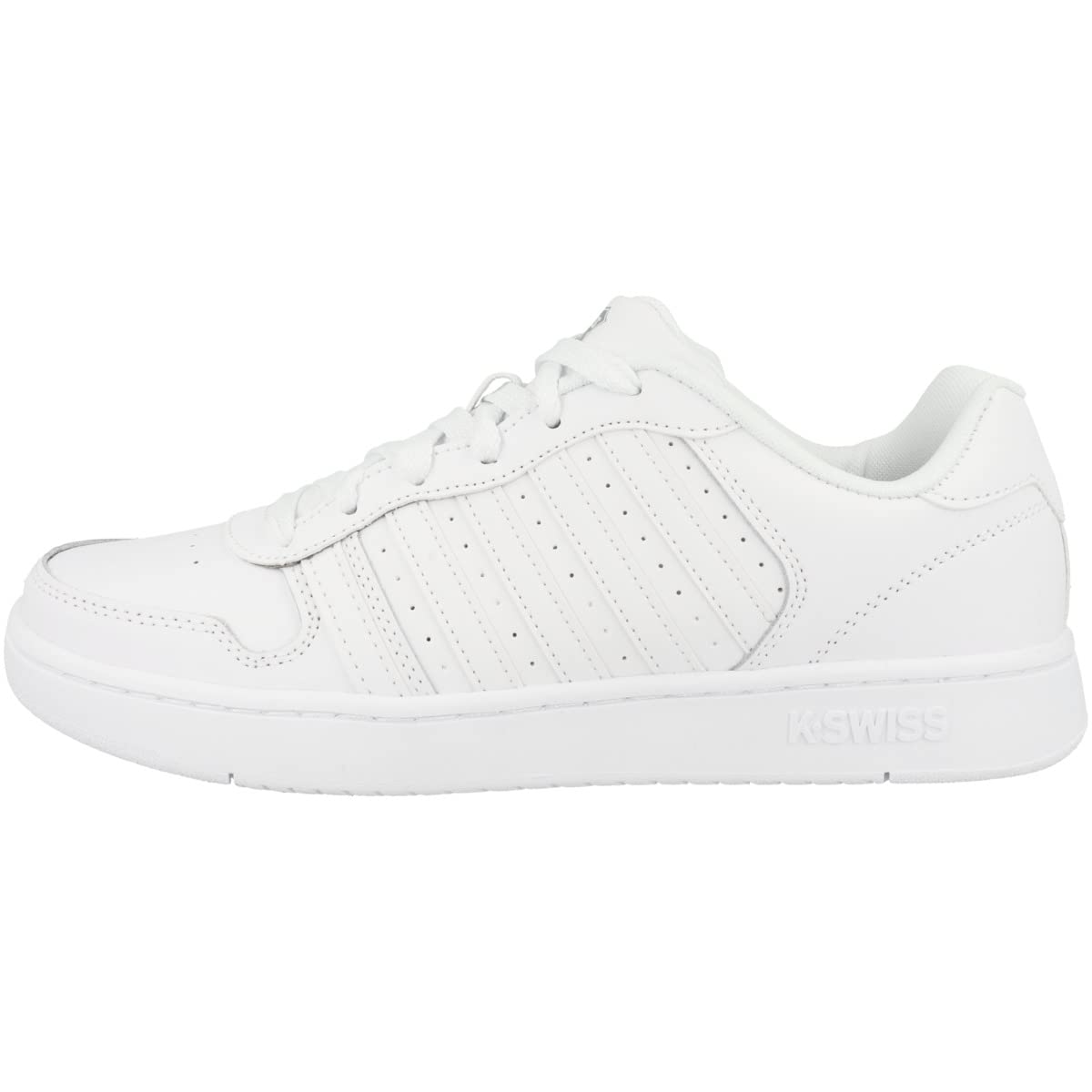 K-Swiss Men's Court Palisades Sneaker, White Gray M, 6.5 UK