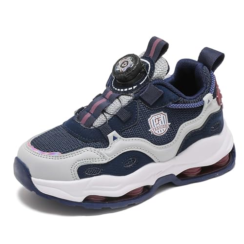 KSYVUCRD Kids Color Blocking Style Casual Walking Shoes Outdoor Climbing Shoes Non Slip Wear-Resistant Hiking Shoes Camping Shoes Vacation Tourism Dark Blue