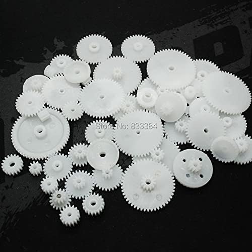 1 set 46 kinds of gear bag white plastic gear DIY accessories for toys gear robot technology