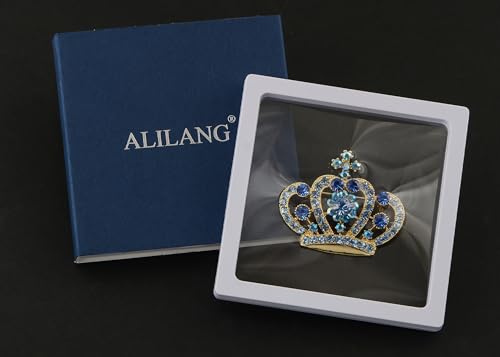 Image of Alilang Amethyst Purple Multi-Colored Crystal Rhinestone Royal Princess Queen Crown Brooch Pin