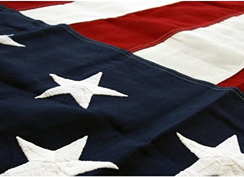 American Flag 3X5 Feet 100% Cotton Us Flag - Sewn Stripes, Embroidered Stars, Heavy-Duty Brass Grommets #TOP2