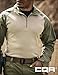 CQR Men's Combat Shirt Tactical 1/4 Zip Long Sleeve Military BDU Shirts Camo EDC Top with Pockets, Tac Chill Soil Green, Large