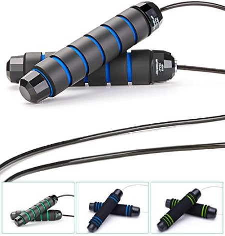 VIVILIN Jump Rope with Anti-Slip 6" Memory Foam Handles Adjustable Skipping Rope Tangle-Free with Ball Bearings Rapid Fitness Speed Rope Cable