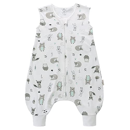 Bebé Saco de Dormir con Piernas Separable de Verano 0.5 Tog Bolsa de Dormir Sin Mangas Algodón Mantas Envolventes, Búho 4-5 Años Cover
