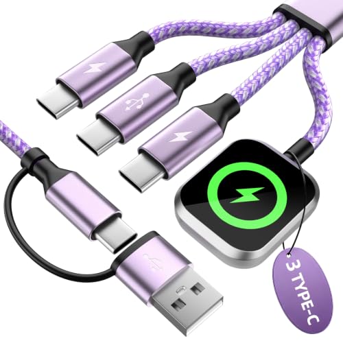Image of Travel Essentials Multi Charging Cable for iWatch Charger 3 X USB C Cable