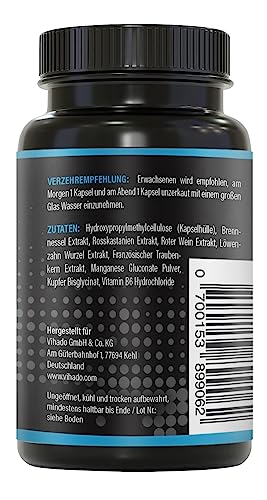 BRNR - Wasser Bindegewebe Komplex mit Kupfer und 5in1 Stoffwechsel Formel mit Vitamin B6, Brennnesselextrakt, Rosskastanienextrakt, 120 Kapseln