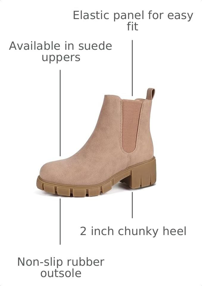 Image of starmerx Women's Platform Chelsea Ankle Boots Chunky Heel