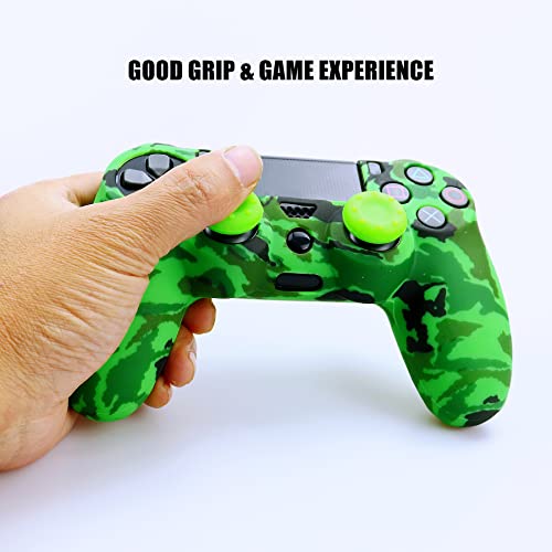 Image of Silicone Skin for PS4, Anti-Slip Shell Cover Case with 10 Joystick Grips for PlayStation 4 / Slim /Pro DualShock 4 Controller Wireless Gamepad