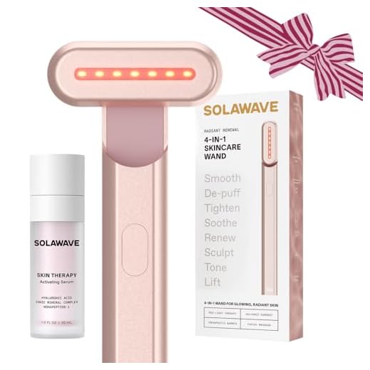 Solawave Skincare Wand & Serum – 4-in-1 Galvanic Current, Face Massager, & Red Light Therapy Wand – 1 Oz Activating Serum for Anti-Aging, Wrinkle Reduction, Face Lift & Hyperpigmentation Skin Care