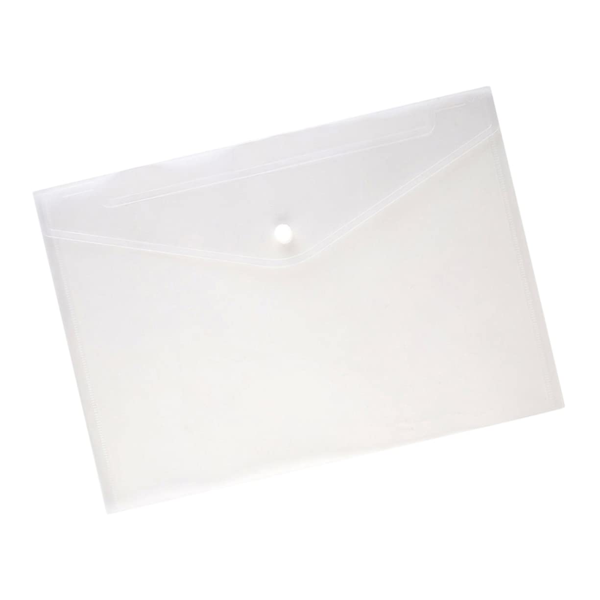 Folder Documenti A4 30 Pezzi in Pp Bianco con Bottone a Pressione | Texture Trasparente, Formato Ufficio, Cartella per Archiviazione e Gestione Fogli