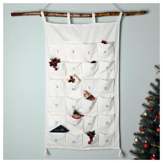 I LOVE MOM Calendario de Adviento para rellenar, calendario de cuenta atrás para colgar con 24 bolsitas de tela, decoración navideña reutilizable para niños y familia