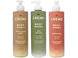 Cremo Womens Body Wash Set, White Jasmine Amber, Pear Blossom, Wild Iris Musk, 16 fl oz Each