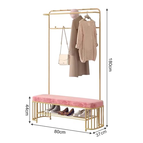Banc porte-manteau robuste design industriel étagère entrée