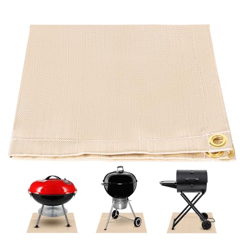20"x20" Fire Pit Mat - Fireproof Stove Mat for Deck BBQ Wood Stove - Fire Resistant Mat Under Grill Tent Campsite Insulation Protection