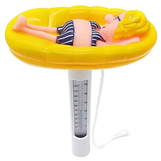 Floating Pool Thermometer, Large Size Easy Read Pond Water Thermometer, Cartoon Baby Pool Thermometer for Swimming Pool, Bath Water, Spas, Hot Tubs, Aquariums & Fish Ponds (A, One Size)