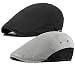 Qunson 2 Pack Men's Cotton Flat Cap Ivy Gatsby Newsboy Hat