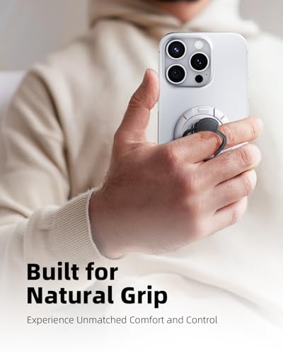 Image of TODI for MagSafe Phone Grip Stand, 3-in-1 Magnetic Finger Ring Holder with Double-Sided Magnet, Fidget Toy Design, Magnetic Phone Stand for iPhone 16 /15 /14 /13 /12 Series (White)