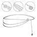 LXUEJIE Multilayer Metal Waist Chain, Silver Waist Chain for Women Adjustable Body Waist Link Belts Dress Belts Fashion Long Belt Body Belly Jewelry for Dresses Jeans Trouser
