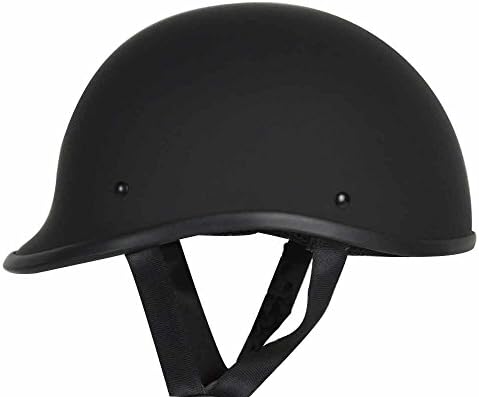RIVAL N10 Polo Novelty NON DOT Motorcycle Low Profile Half Helmet Beanie Harley Chopper Cruiser Biker Airsoft Skid Lid Cap (Medium, Matte Black)