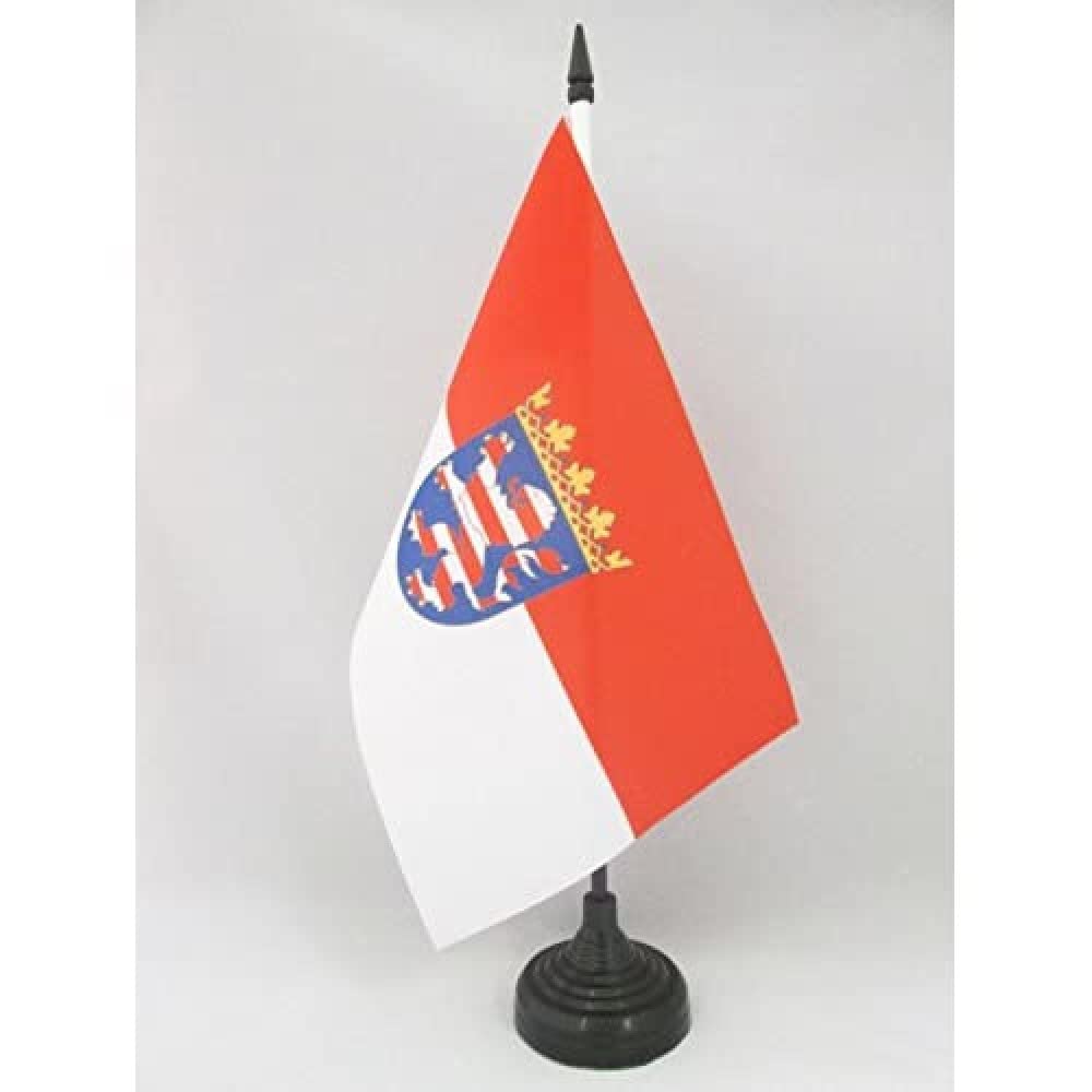 AZ FLAG Hesse Table Flag 5'' x 8'', German region of Hesse Office Decoration 100% Polyester 21 x 14 cm