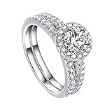 💕 Regalo exquisito 💕 Representa el amor eterno y la promesa, y se puede regalar como anillo de compromiso a tu amante. El mejor regalo para compromiso, boda, día de San Valentín, Acción de Gracias, Navidad y Año Nuevo.