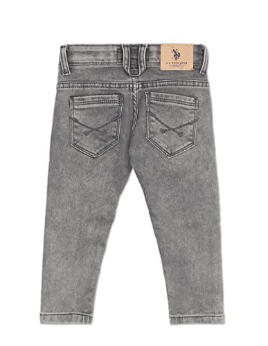 Image of U.S. POLO ASSN. Boys Grey Acid Wash Skinny Fit Jeans